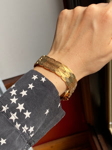 Articulated Strap Bracelet Tri-colored 18K Gold