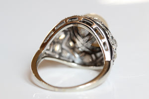 Pearl & Diamond Dome Cocktail Ring
