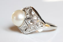 Load image into Gallery viewer, Pearl &amp; Diamond Dome Cocktail Ring
