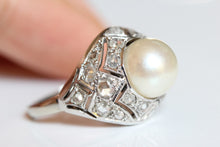Load image into Gallery viewer, Pearl &amp; Diamond Dome Cocktail Ring
