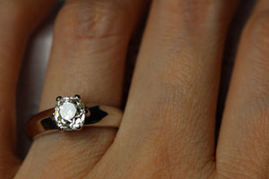 1.4ctw Old Mine Cut Diamond Solitaire
