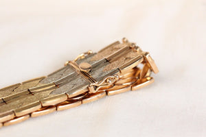 Articulated Strap Bracelet Tri-colored 18K Gold
