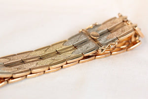 Articulated Strap Bracelet Tri-colored 18K Gold
