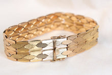 Load image into Gallery viewer, Articulated Strap Bracelet Tri-colored 18K Gold