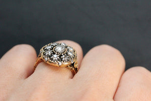 Scarce 1800's OMC Diamond Cluster Ring