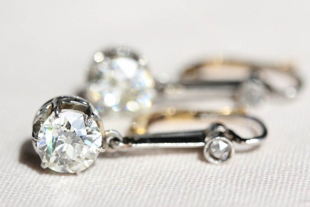 Edwardian 2.7ctw Diamond Earrings