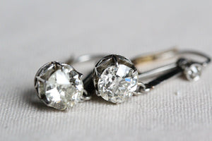 Edwardian 2.7ctw Diamond Earrings