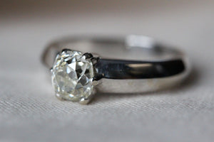 1.4ctw Old Mine Cut Diamond Solitaire