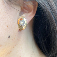 Load image into Gallery viewer, Retro Pearl &amp; Rose Diamond 18k Gold Earrings
